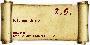Klemm Oguz névjegykártya